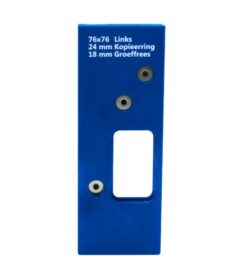 Boormal voor scharnieren ronde hoek 76x76 mm links