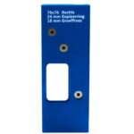 Boormal voor scharnieren ronde hoek 76x76 mm rechts