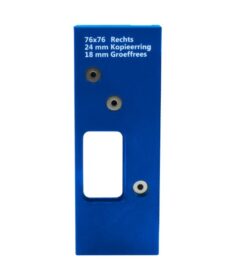 Boormal voor scharnieren ronde hoek 76x76 mm rechts