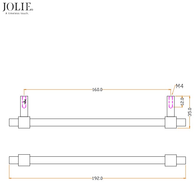 Meubelgreep Jolie Cross 160 mm antiek brons - Afbeelding 2