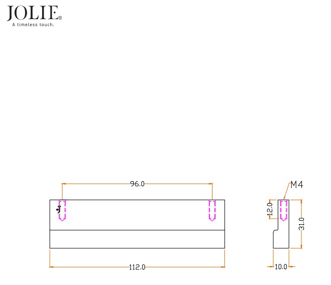 Meubelgreep Jolie Element 96 mm antiek brons - Afbeelding 2