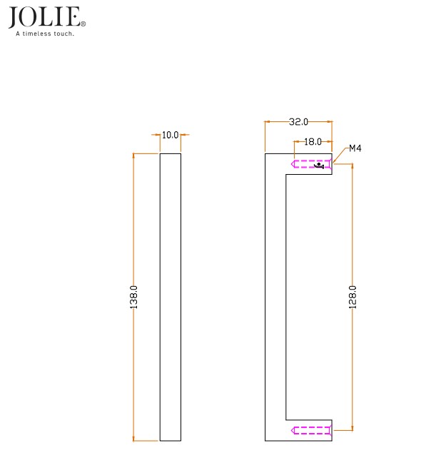 Meubelgreep Jolie Essence 128 mm antiek goud - Afbeelding 2