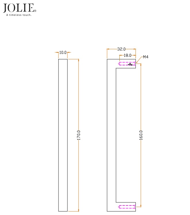 Meubelgreep Jolie Essence 160 mm zwart - Afbeelding 2