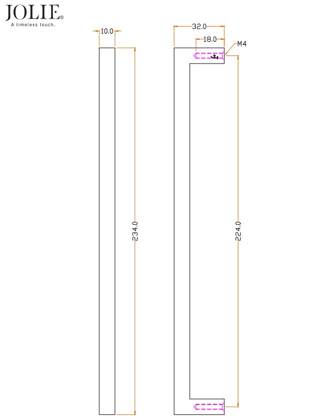 Meubelgreep Jolie Essence 224 mm zwart - Afbeelding 2