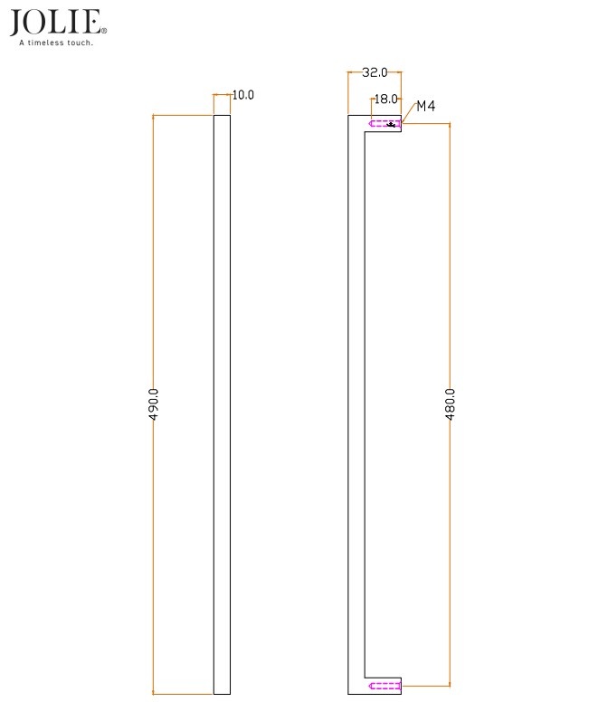 Meubelgreep Jolie Essence 480 mm antiek brons - Afbeelding 2
