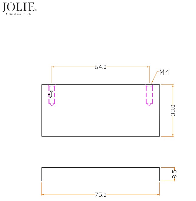 Meubelgreep Jolie Symm 64 mm antiek brons - Afbeelding 2