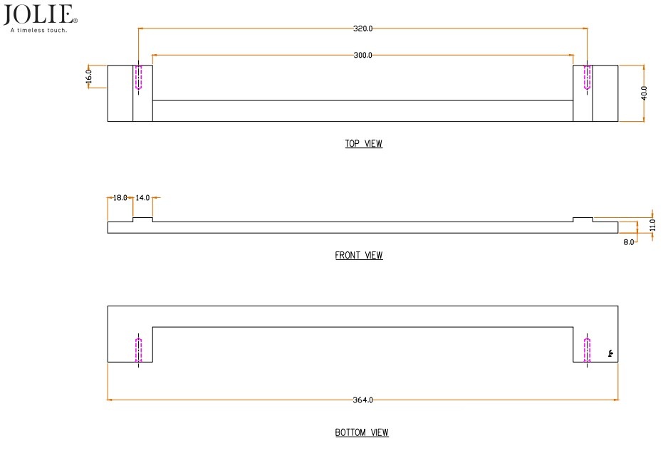 Meubelgreep Jolie Ville 320 mm zwart - Afbeelding 2