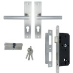 ODShop poortdeur set met beslag, slot PC72 en cilinder 4040 rvs