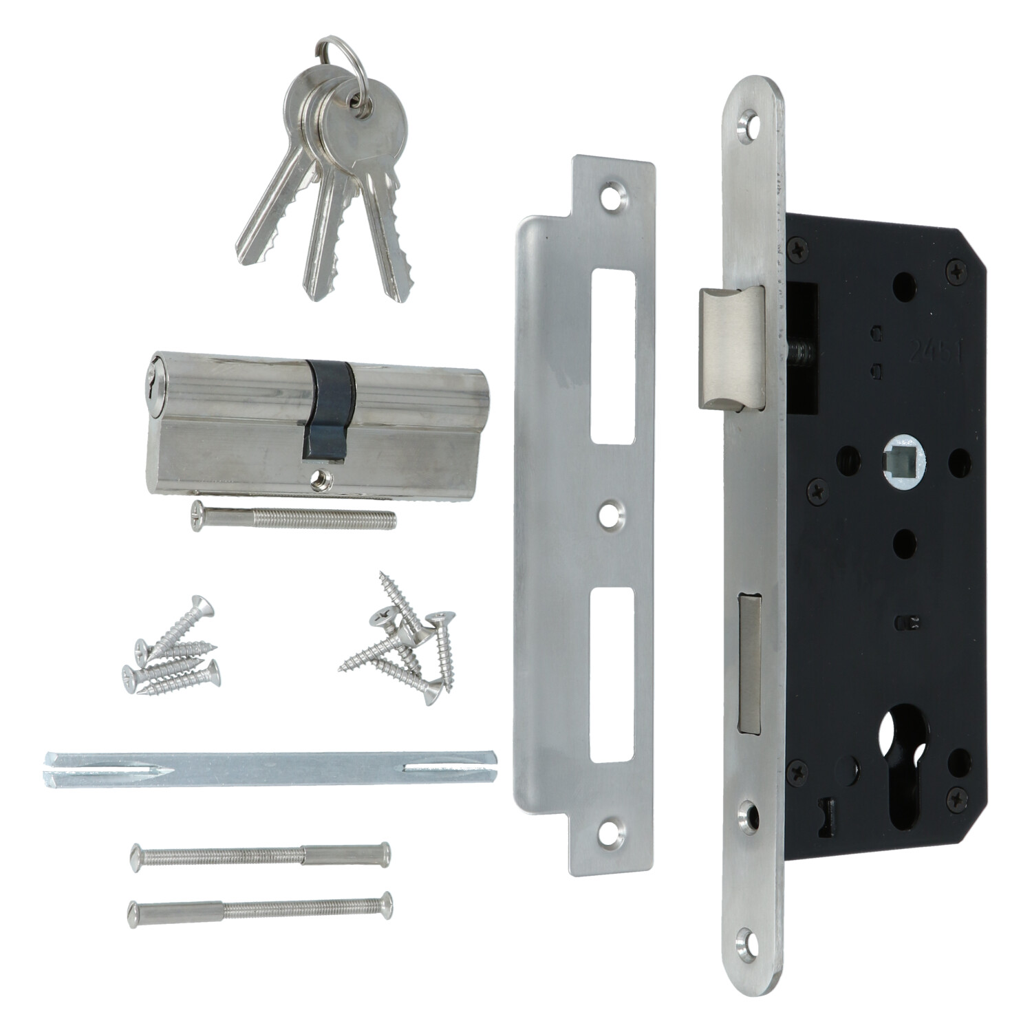 ODShop poortdeur set met beslag, slot PC72 en cilinder 40/40 rvs - Afbeelding 4