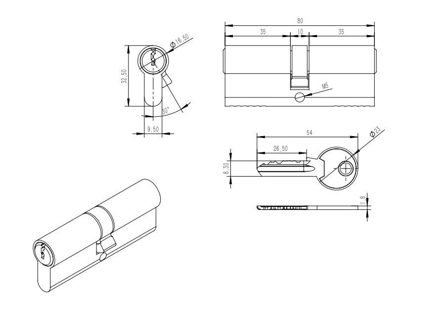 ODShop poortdeur set met beslag, slot PC72 en cilinder 40/40 rvs - Afbeelding 6