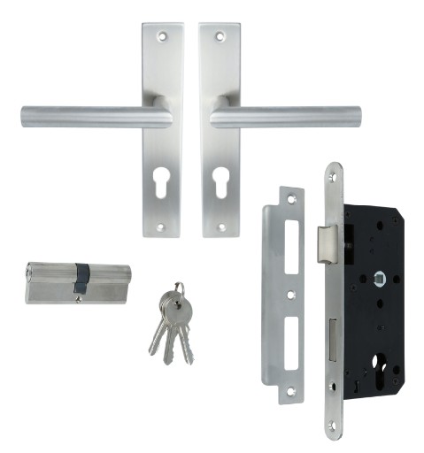 ODShop poortdeur set met beslag, slot PC72 en cilinder 4040 rvs