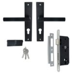 ODShop poortdeur set met beslag, slot PC72 en cilinder 4040 zwart