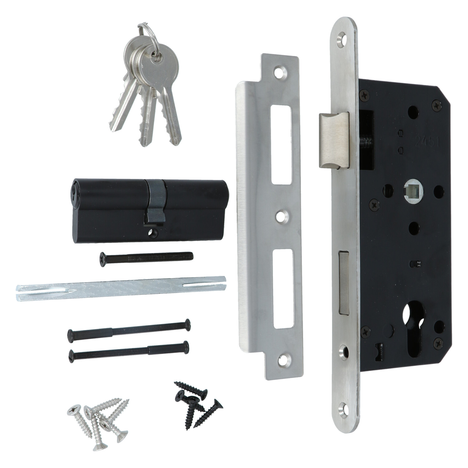 ODShop poortdeur set met beslag, slot PC72 en cilinder 40/40 zwart - Afbeelding 4