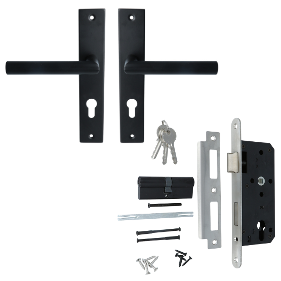 ODShop poortdeur set met beslag, slot PC72 en cilinder 40/40 zwart - Afbeelding 7