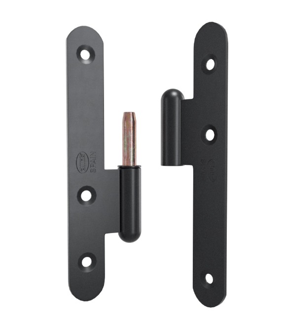 Paumellescharnier 140 x 55 mm rechts zwart