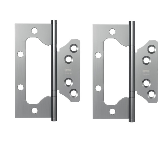 Set van 2 freesvrije scharnieren 100x40x2.5 mm rvs