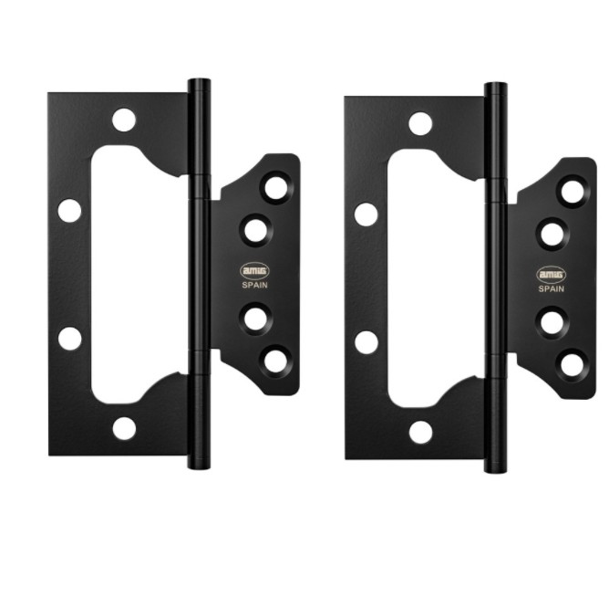 Set van 2 freesvrije scharnieren 100x40x2.5 mm zwart