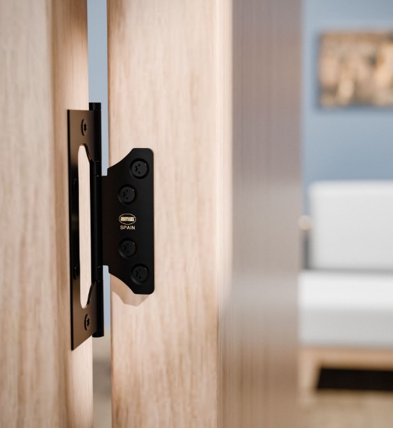 Set van 2 freesvrije scharnieren 100x40x2.5 mm zwart - Afbeelding 2