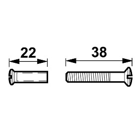 AXA set van 2 patentbouten en hulzen staal vernikkeld - Afbeelding 2