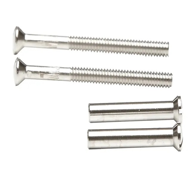 AXA set van 2 patentbouten en hulzen staal vernikkeld