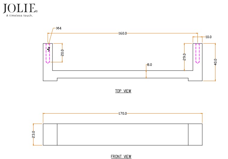Meubelgreep Jolie Anvil 160 mm antiek goud - Afbeelding 2