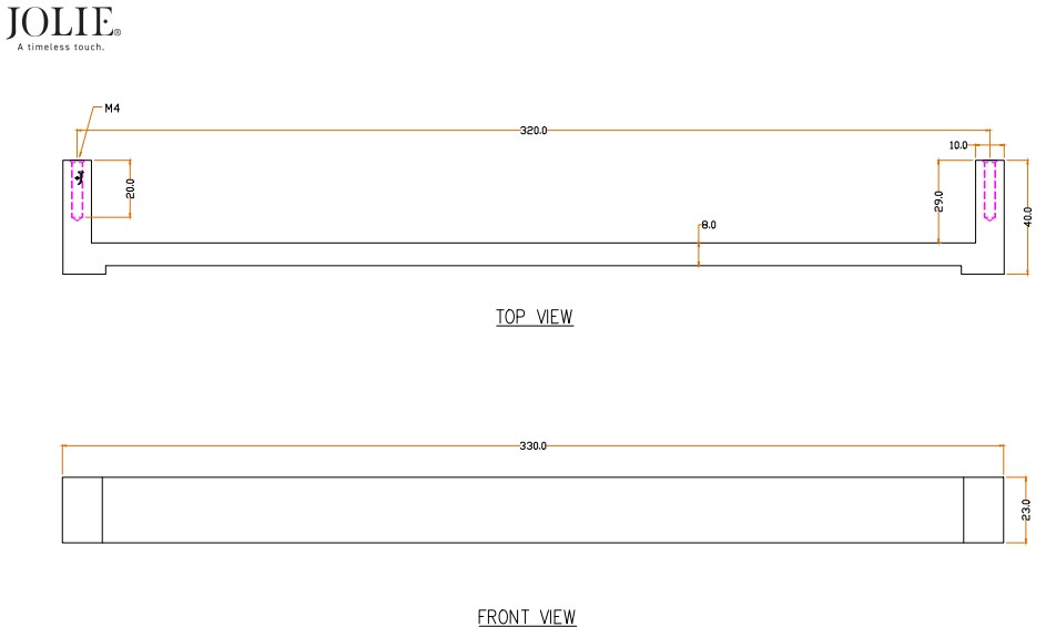 Meubelgreep Jolie Anvil 320 mm zwart - Afbeelding 2