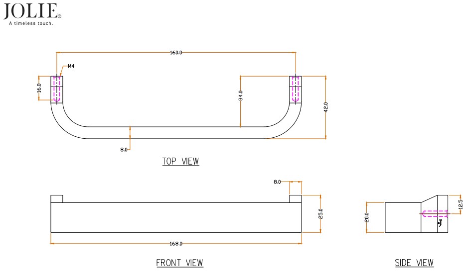 Meubelgreep Jolie Liv 160 mm zwart - Afbeelding 2