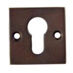 Cilinderplaatje Jolie vierkant 52 mm antiek brons