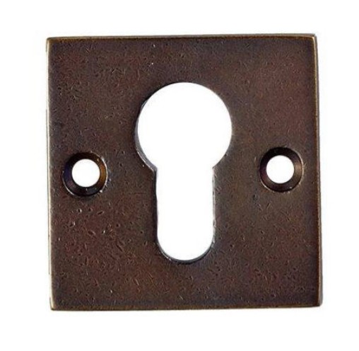 Cilinderplaatje Jolie vierkant 52 mm antiek brons