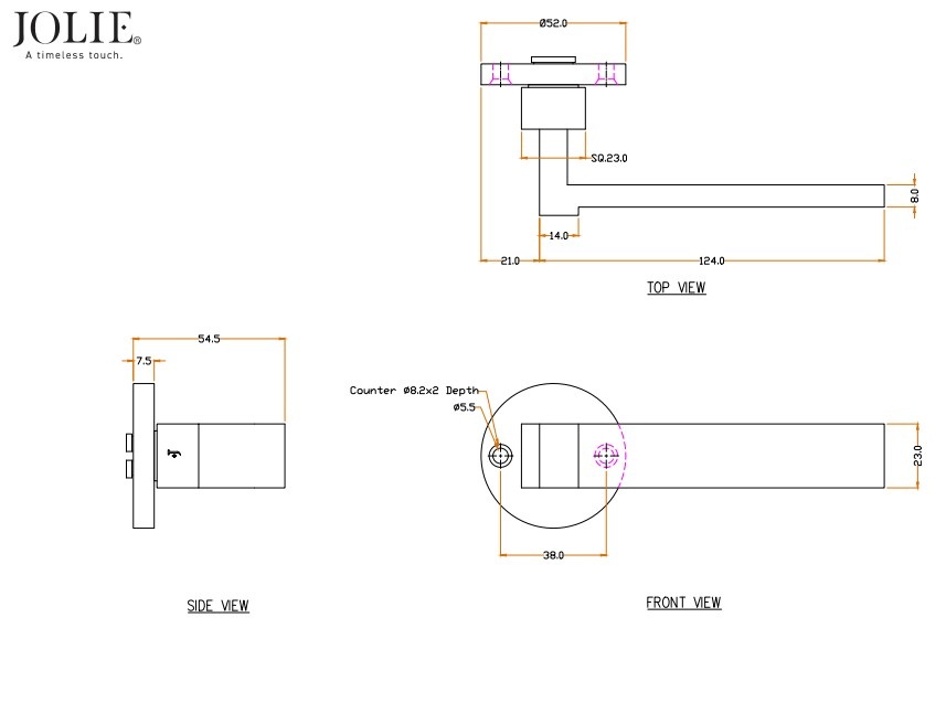 Deurklink Jolie Anvil op rond rozet zwart - Afbeelding 2