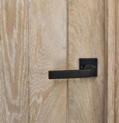 Deurklink Jolie Liv op vierkant rozet antiek brons - Afbeelding 3