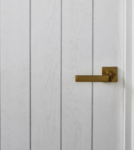 Deurklink Jolie Liv op vierkant rozet antiek goud - Afbeelding 3