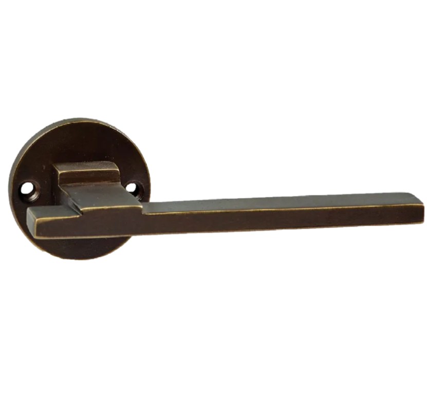 Deurklink Jolie Ville op rond rozet antiek brons