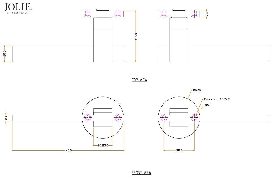 Deurklink Jolie Ville op rond rozet zwart - Afbeelding 2