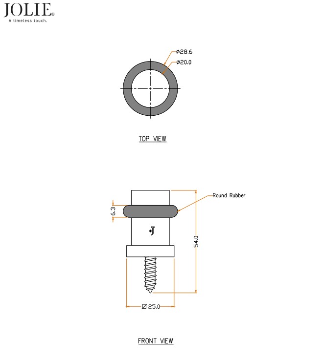Deurstop vloermontage Jolie Core zwart - Afbeelding 2