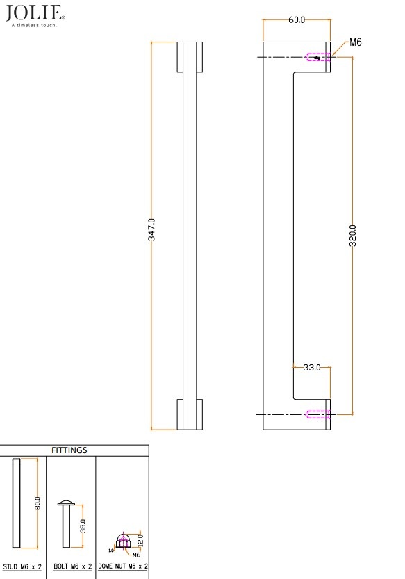 Greep Jolie Evoke 320 mm antiek brons - Afbeelding 2