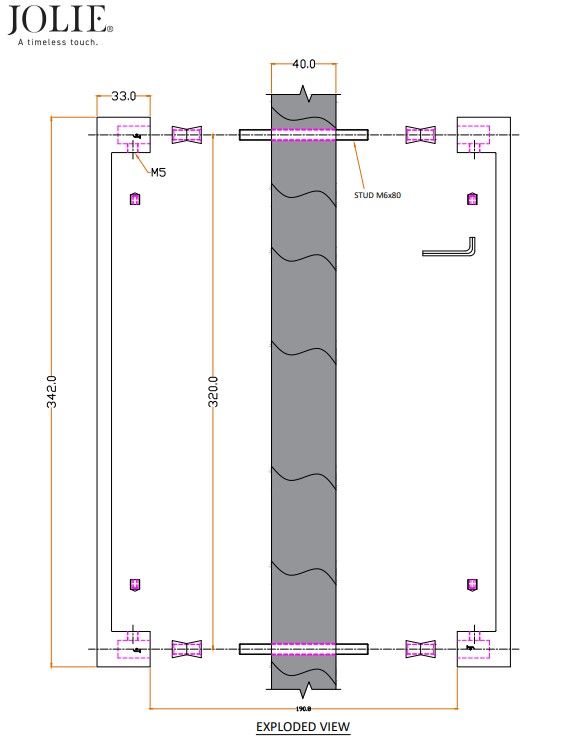 Greep Jolie Rebel 320 mm antiek brons - Afbeelding 3