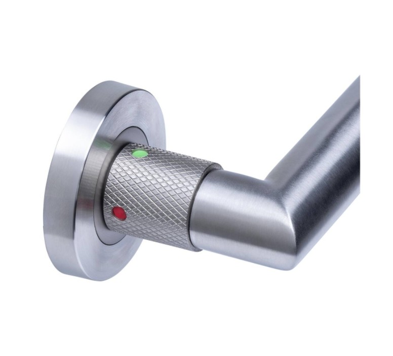 Intersteel deurklink Sicura met blokkeer mechanisme op rozet verdekt ø53x10mm rvs - Afbeelding 3