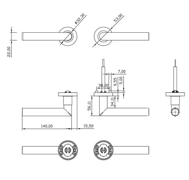 Intersteel deurklink Sicura met blokkeer mechanisme op rozet verdekt ø53x10mm rvs - Afbeelding 2