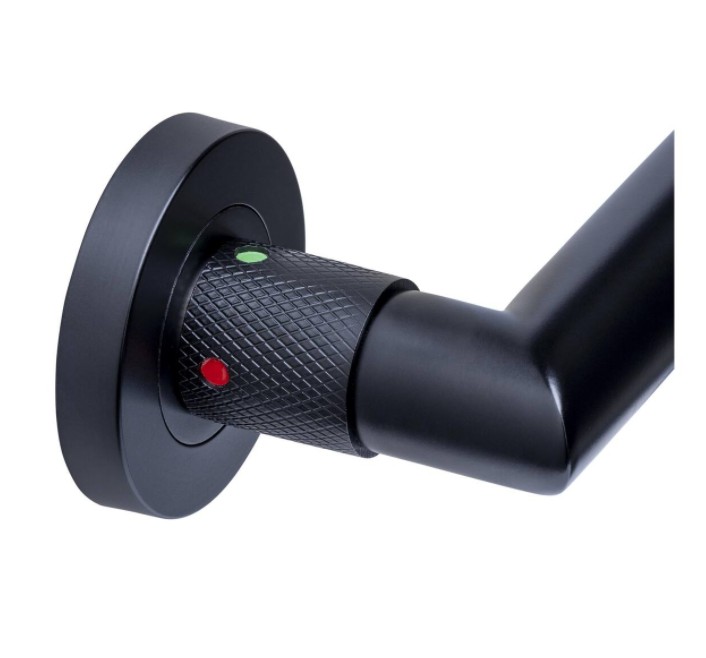 Intersteel deurklink Sicura met blokkeer mechanisme op rozet verdekt ø53x10mm zwart - Afbeelding 3