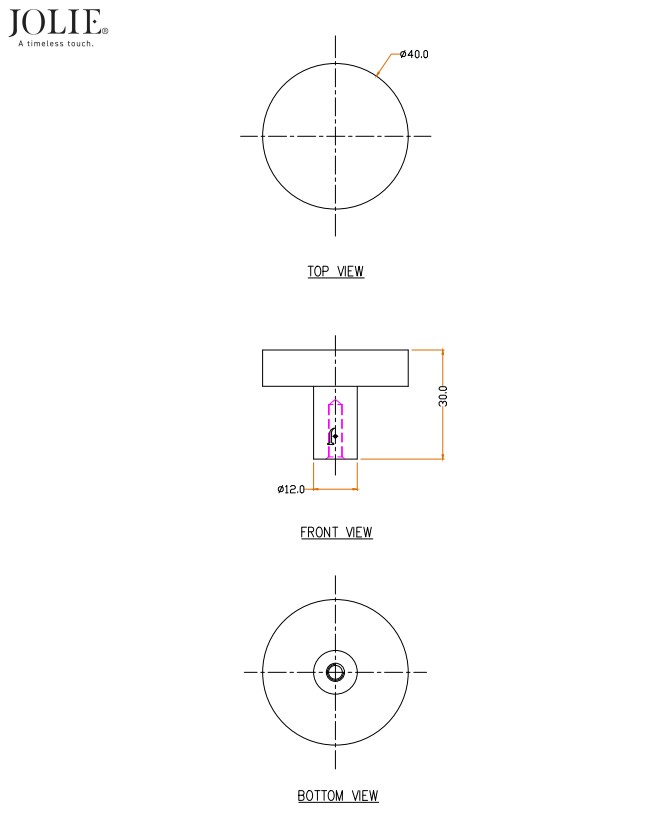 Meubelknop Jolie Lune 40 mm antiek brons - Afbeelding 2