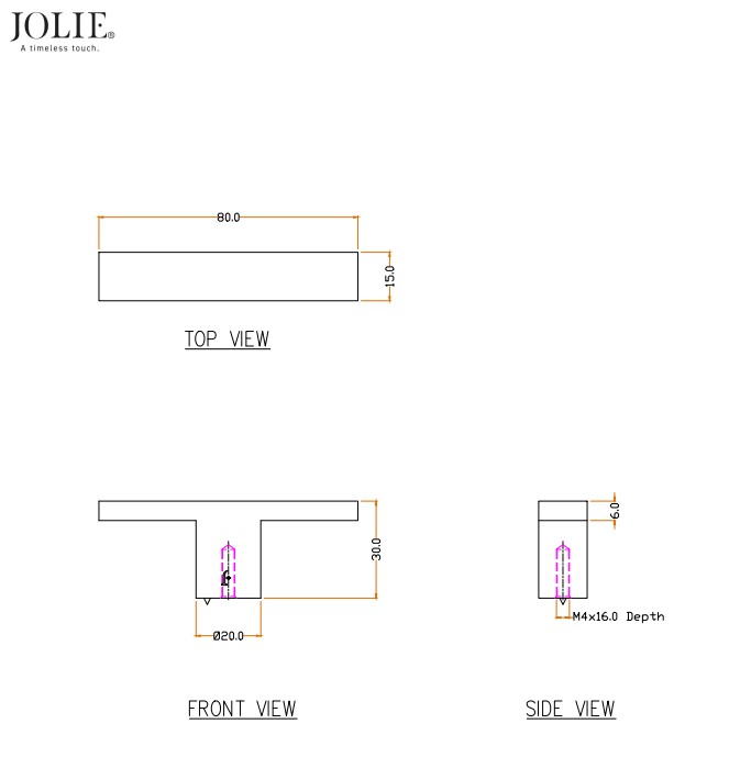 Meubelknop Jolie Verve 80 mm antiek brons - Afbeelding 2