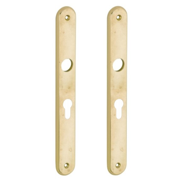 Set van twee langschilden smal PC92 messing antiek