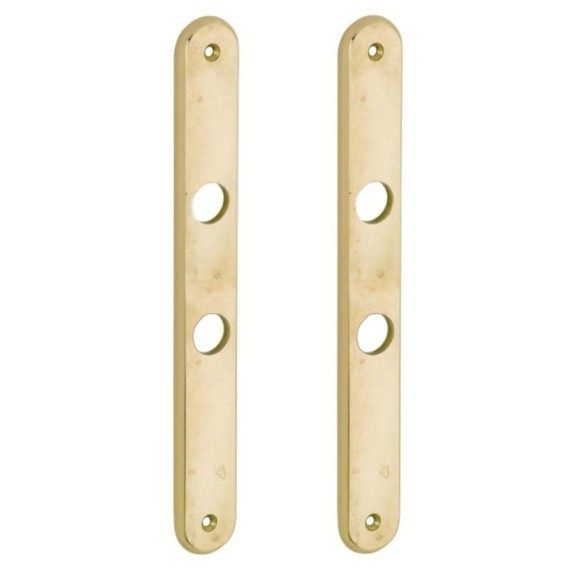 Set van twee langschilden smal WC638 messing antiek