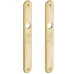 Set van twee langschilden smal blind messing antiek