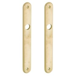 Set van twee langschilden smal blind messing antiek