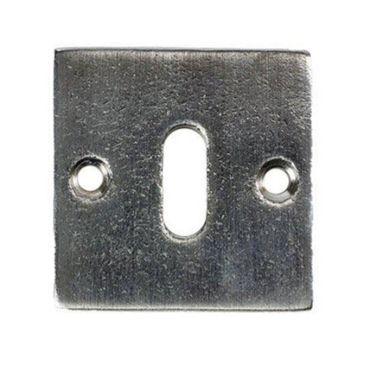 Sleutelplaatje Jolie vierkant 52 mm oud zilver