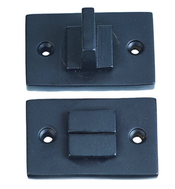 Toiletgarnituur Jolie rechthoekig 55x33 mm zwart