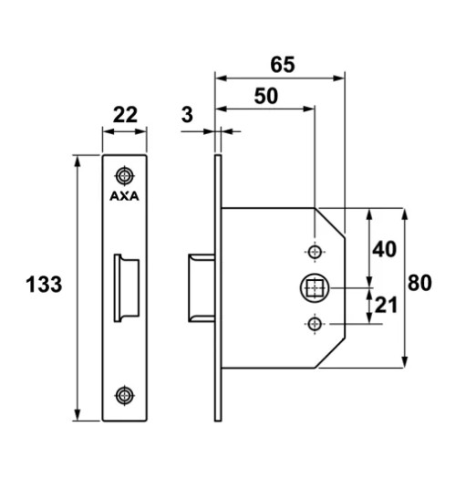 AXA 7155-50-22 Loopslot met verzinkte voorplaat - Afbeelding 2