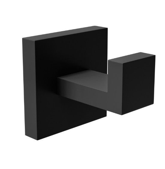 Badkamerhaak 55x55 mm rvs zwart